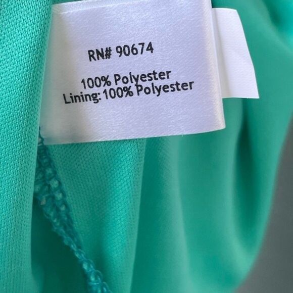 Boston Proper Bebe Cowl Neck Ombré Chiffon Asymmetrical Dress Blue Green Size S - Picture 4 of 7